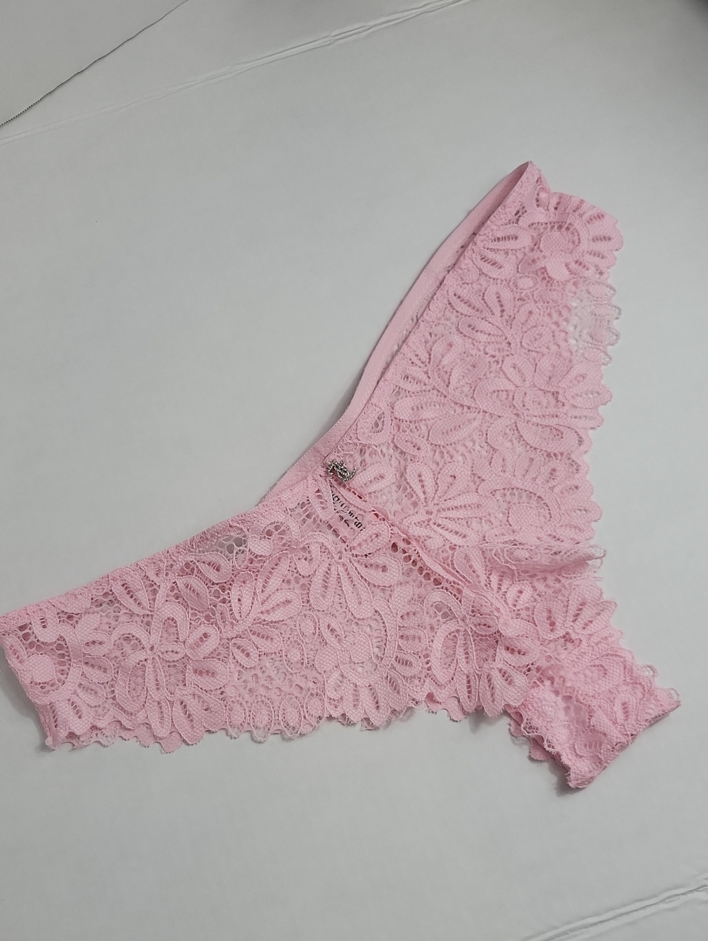 Juicy Couture Pink Floral Lace Bikini Panty